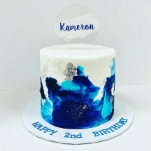 Watercolor Buttercream w/ Silver Leaf