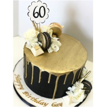 Black & Gold Drip Cake