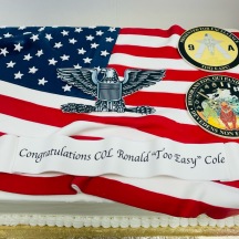 Flag Sheet Cake w/ Edible Image Logos and Ranks