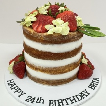 FULLY Naked Cake w/ Fresh Fruits & Flowers