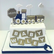 Navy and Gold Train Baby Shower 1