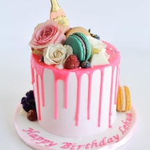 Pink Drip Cake