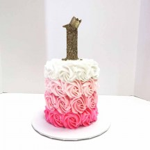 Pink Rosette Ombre Smash Cake