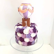 Purple Rosette Buttercream and Sugar Hot Air Balloon