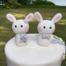 Sugar Bunnies Wedding Cake Topper