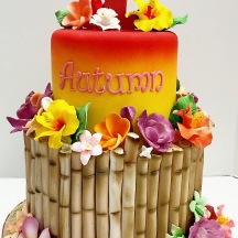Tropical Airbursh Birthday Cake