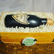 Champagne Bottle & Wine Crate Cake