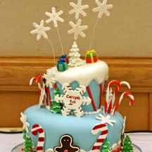Christmas Winter Wonderland Topsy Turvy Cake