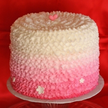 Pink Ruffle Buttercream Cake
