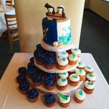 Half and Half Wedding Cupcake Tree