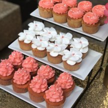Coral and White Cupcakes