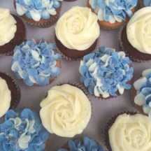 Rose and Hydrangea Cupcakes
