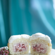 Yellow Butter Cupcake w/ Fresh Strawberry Cream filling