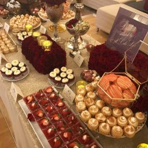 Burgundy And Gold Dessert Table 3