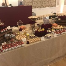 Burgundy and Gold Dessert Table