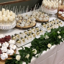 Burgundy and White Dessert Table