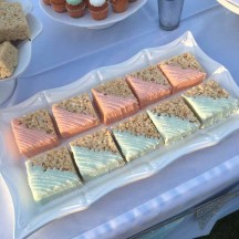 Coral and Mint Rice Krispy Treats