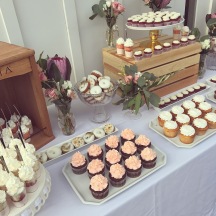 Cream & Peach Dessert Table