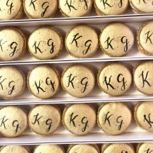 Gold Monogram Macarons