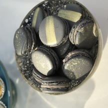 Gray Macarons with Painting