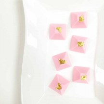 Pink Chocolate Pyramids with Gold Leaf