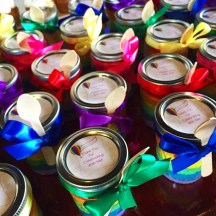 Rainbow Mason Jar Cake Favors