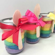 Rainbow Mason Jar Cakes