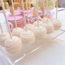 White Cake Pops with Pink Drizzle