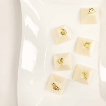White Chocolate Pyramids with Gold Leaf
