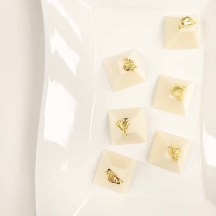 White Chocolate Pyramids with Gold Leaf