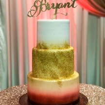 Airbrused Maroon and Gold Cake