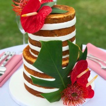 Fully Naked with Fresh Tropical Flowers