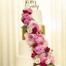 Gold Fondant and Cascading Flowers