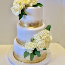 Gold Brushstroke with Flowers