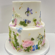 Pressed Fresh Flowers on Buttercream