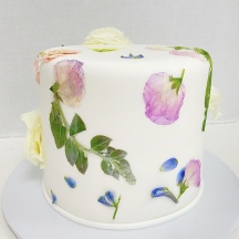 Pressed Fresh Flowers on Fondant