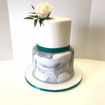 Marble Cake with Teal Band