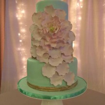 Mint and Blush Rose Petal Cascade