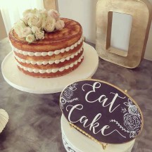 Naked Cake with Piping