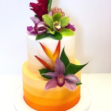 Ombre Buttercream with Tropical Flowers