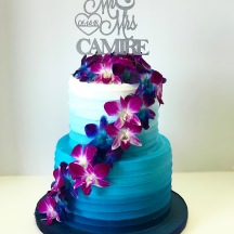 Ombre Texutre Buttercream with Orchids