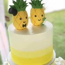 Pineapple Bride and Groom with Yellow Color Blocking