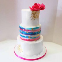 Pink and Blue Watercolor Buttercream