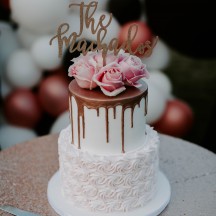Rose Gold Drip and Blush Rosettes