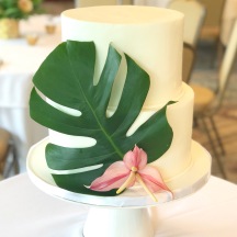 Simple Monstera Leaf on Buttercream