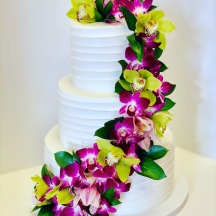 Texture Buttercream with Purple and Green Orchid Cascade