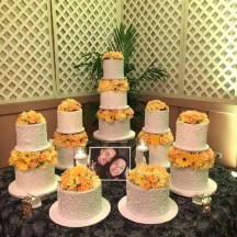 Yellow and Gray Wedding Cake