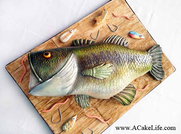 Realistic Bass Fish Groom's Cake