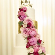 Gold Fondant and Cascading Flowers